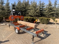 Scie à ruban horizontale motorisée portable pour la coupe du bois, machine à bois portative à vendre