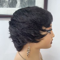 Perruque courte bob ondulée sans colle pour bébé, en cheveux humains, fabriquée à la machine, avec bandeau, pour femmes noires, sans dentelle, perruques africaines Mumeng