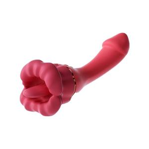 Girlspower 2-In-1 Rode Lippen Likken Vibrator Grote Mond Seksspeeltje Voor Masturbatie Borsten En Clitoris Zuigende Tong Trillingen - Product Image 2
