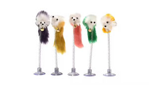 Nouveau <span class=keywords><strong>jouet</strong></span> pour chat souris de simulation de plumes en plastique élastique avec ventouse <span class=keywords><strong>jouet</strong></span> interactif pour chat - Product Image 4