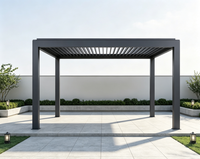 Pergola Aluminium Motorized Outdoor Model 175 dengan Atap Louver yang Dapat Disesuaikan, Tahan Hujan, untuk Patio, Halaman Belakang, dan Villa