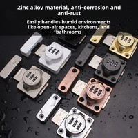 Serrure de meuble en alliage de zinc, serrure à combinaison sans perçage pour tiroir et porte d'armoire, antivol renforcé