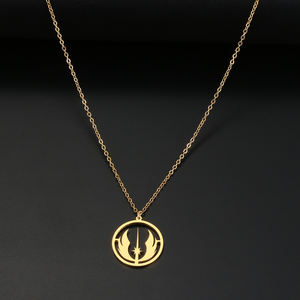 Collares Personalizados de Acero Inoxidable con Símbolo de la Orden <span class=keywords><strong>Jedi</strong></span>, Colgante con Cadena, Collar Gótico para Mujer, Joyería, Regalos para Hombre - Product Image 3