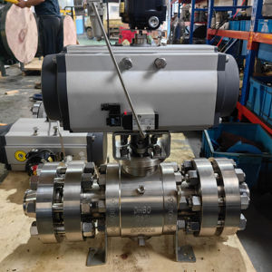 Valvola a Sfera in Acciaio Inox F304/316 ad Azionamento Pneumatico ISO 5211 per Arresto Rapido - Product Image 2