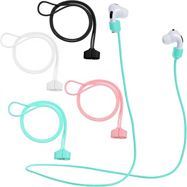Magnetic Anti-Lost Anti-Drop Silicone Earbud Strap Lanyard with Flexible Design for Wireless Earphones-Sports Outdoor Use