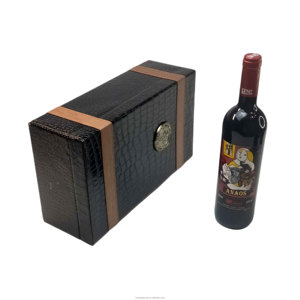 Lujo <span class=keywords><strong>Tequila</strong></span> Vodka champán vino embalaje caja redonda anillo caja cuero Regalo boda anillo collar joyería cajas cuero - Product Image 5