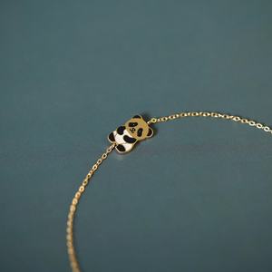 Colorful Oil Droplet Panda Gold-Plated Stainless Steel Diamond <b>Pearl</b> Agate Cute Cartoon Friend's Birthday Gift Charm <b>Silver</b> Gold - Product Image 3