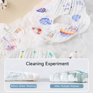 Échantillon gratuit gaze fine 360 degrés <span class=keywords><strong>bavoir</strong></span> bébé 100% coton nouveau-né bébé anti cracher lait salive <span class=keywords><strong>serviette</strong></span> bébé bavoirs - Product Image 4