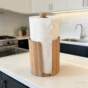 Kitchen Towel Holder for All Standard Kitchen Rolls Wood Paper Towel Holder <strong>Papertowel</strong> Holder for Kitchen - Product Image 5