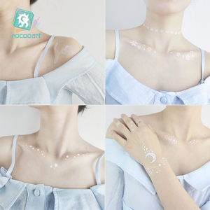 Tatuaggi Temporanei Ispirati all'Henné di Rocooart, <span class=keywords><strong>Disegni</strong></span> di Fiori, Uccelli, Foglie, Luna e Stelle con Pizzo Bianco - Product Image 4