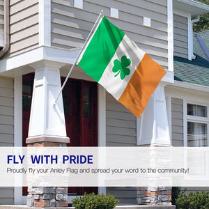 Colores vibrantes personalizados de alta calidad de 3x5 pies con costuras dobles que no se desvanecen y anillos de latón Bandera de trébol irlandés del Día de San Patricio - Product Image 3