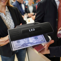 Détecteur de billets de banque LED UV DC-318 compact, vérificateur de contrefaçon 395nm 4W, vérificateur de devises pour caissiers de détail et banques