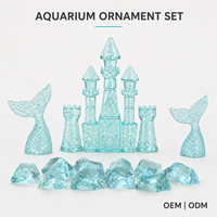 Pierres d'aquascaping bleu clair pour aquarium de bureau, décoration d'aquarium personnalisée