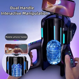 Capacité sexuelle masculine Augmentation rapide et rétractable Dispositif de temporisation de la succion Support pour téléphone Sexy Girl Blow Job Masturbation Cup - Product Image 4