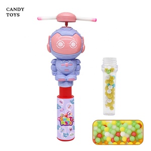 Jouets robot lumineux amusants PLATO avec des bonbons gélifiés et des bonbons durs, <span class=keywords><strong>surprise</strong></span> promotionnelle dans un tube en plastique, dessin animé à secouer à la main - Product Image 6