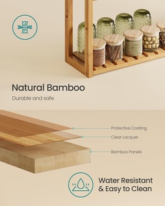 Étagère murale <span class=keywords><strong>pour</strong></span> plantes en bambou non pliable à 3 niveaux, style rustique, réglable, <span class=keywords><strong>pour</strong></span> salle de bain - Product Image 6