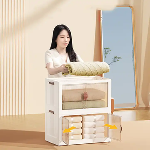 Armoires de rangement simples pliantes à installation gratuite Boîtes de rangement <span class=keywords><strong>en</strong></span> plastique multicouches pour chambre à coucher pour l'organisation de collations de jouets - Product Image 3