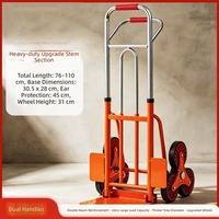 Chariot de manutention pliable à trois roues, robuste et léger, pour le transport de marchandises, la montée d'escaliers, les courses, la livraison à domicile et en entrepôt