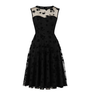 Abiti Estivi Personalizzati per Donne Stile Retrò <span class=keywords><strong>Anni</strong></span> '<span class=keywords><strong>50</strong></span> in Rete Ricamata Senza Maniche per Feste - Product Image 3