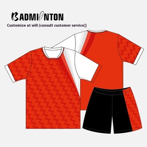 Ensemble de maillots de tennis et de badminton unisexes pour adultes de haute qualité, personnalisables, 100% polyester, séchage rapide, respirant, vêtements de sport en gros - Product Image 2