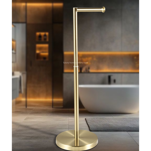 Portasciugamani da terra con <span class=keywords><strong>porta</strong></span> <span class=keywords><strong>scopino</strong></span> per WC, in acciaio inossidabile, per bagno moderno - Product Image 1