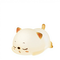 Veilleuse LED tactile rechargeable en silicone minimaliste Kawaii Chat pour chambre d'enfant, décoration mignonne de chaton