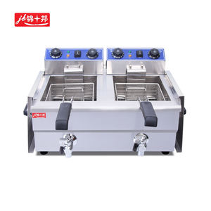 <span class=keywords><strong>Friteuse</strong></span> électrique à <span class=keywords><strong>double</strong></span> chambre de grande capacité pour machine à frire à l'huile de cuisine commerciale - Product Image 2