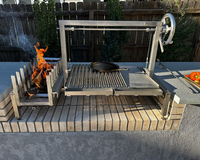 Barbecue argentin moderne haut de gamme en acier inoxydable avec hauteur réglable et commande de contrôle de la fuite de gaz