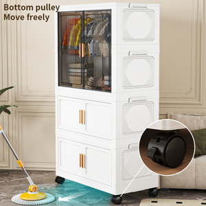 Bán buôn công suất lớn gấp hộp lưu trữ Multilayer thiết kế hiện đại Stackable bụi bằng chứng nhựa có thể gập lại tủ - Product Image 6