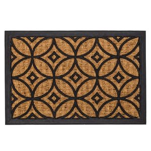 Paillasson en fibre de coco naturelle et caoutchouc 60x40 cm, antidérapant, avec bordure - Product Image 1