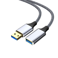 USB-C ke USB 3.0 OTG adaptor dengan 3A pengisian cepat Braid shielling TPE jaket-komputer menggunakan kabel konversi pria ke Wanita