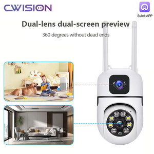 Telecamera <span class=keywords><strong>di</strong></span> Sicurezza Domestica WiFi <span class=keywords><strong>di</strong></span> Alta Qualità 1080P con Visione Notturna, Telecamera PTZ Wireless HD a Doppia Lente del Produttore - Product Image 1