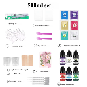 Kit de résine époxy à prix de gros pour l'artisanat artistique, 500 ml/kit, transparent, résine époxy bicomposante pour la fabrication de bijoux et de pendentifs - Product Image 3