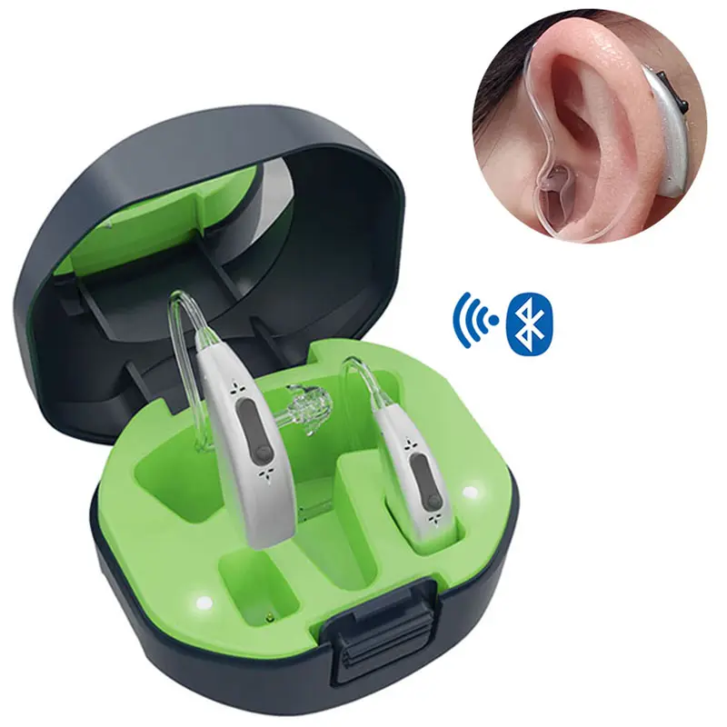 Best quality BTE digital bluetooth hearing aid device ear medical machine wireless rechargeable hearing aids for seniors