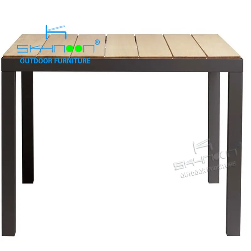 Varanda moderna para lazer, varanda, sala de jantar, wpc à prova d'água, topo, pátio, mesa de café, móveis ao ar livre, mesa quadrada de jardim (61025)