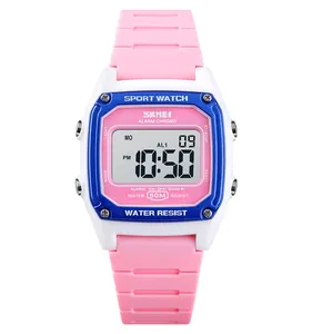 skmei 1614 high quality kids sports watches 5atm water resistant silicone band led watch for children