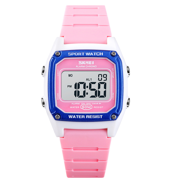 Skmei 1614 High Quality Kids Sports Watches 5atm Water Resistant Silicone Band Led Watch for Children