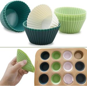 แม่พิมพ์เค้กซิลิโคนแบบถ้วยมัฟฟินสำหรับเตาอบอุณหภูมิสูง ดีไซน์ใหม่ - Product Image 2
