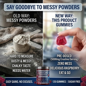 Creatina Monoidrato in Gommose con L-Taurina BCAA 2:1:1 e B126 per Crescita Muscolare, Aumento di Energia e Recupero Post-Allenamento Rapido - Product Image 4