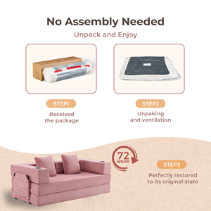 Contemporary Two-Seater Convertible Sofa Bed, Vacuum Packed Boucle Leisure Couch with Built-in Cup Holders - Product Image 6