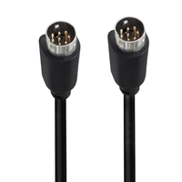 Câble coaxial torsadé en PVC tressé S-Video Mini DIN 8 broches mâle, angle 90 degrés gauche/droite, pour haut-parleurs et moniteurs