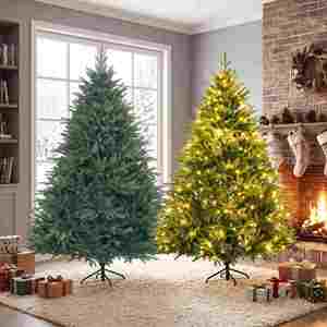 Différents styles d'arbres de Noël artificiels floqués en plusieurs tailles - Product Image 1