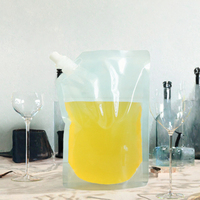 Pochettes souples transparentes de 200 ml en PE de haute qualité avec bec verseur imprimé en héliogravure, de qualité alimentaire, pour boissons liquides, vodka, jus et eau minérale