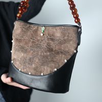 Sac fourre-tout rectangulaire multi-compartiments en soie Gambiered à motif lotus avec rangement structuré, sac de rangement de style national