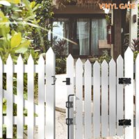 Stock US Acier Noir Robuste Tige de Clôture Quincaillerie de Porte Auto-verrouillable Loquet par Gravité pour Porte de Jardin