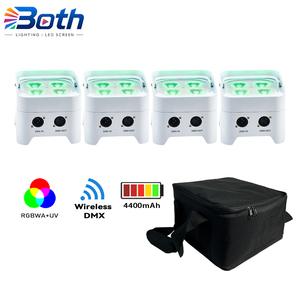4pcs with bag Compact 4x18W RGBWA+UV <b>LED</b> <b>Battery</b> Uplight Mini Par Light for Banquet Wedding Party - Product Image 1