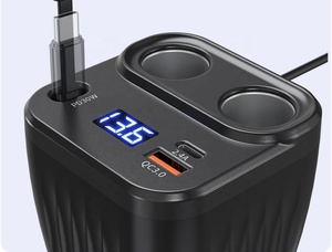 1 bis 5 Multifunktionales Auto-Ladegerät 60W Universal 12V 24V LKW-Becherhalter Auto-Stromwandler mit integriertem 68CM Ausziehbarem Kabel Telefonadapter - Product Image 2