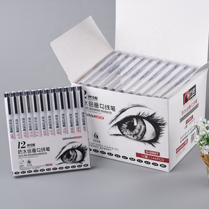 Di alta qualità impermeabile <span class=keywords><strong>12</strong></span> linee di punta Set artista penna G-0990T penna da disegno - Product Image 4