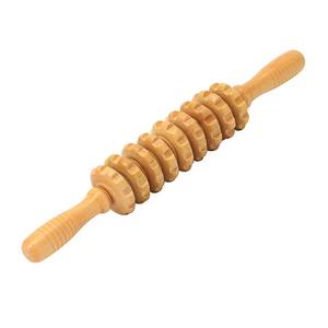 Masseur à rouleaux manuel en bambou naturel à 9 rouleaux pour le cou, le corps et le dos – <span class=keywords><strong>Prix</strong></span> de gros - Product Image 1