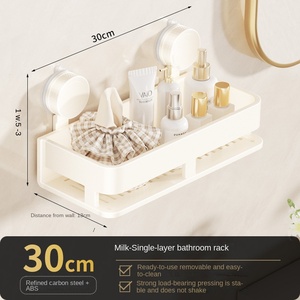 Organizador de Cosméticos de Pared para Baño, de Metal, Ecológico, Color <span class=keywords><strong>Blanco</strong></span> Leche, Sin Perforaciones, Montado en la Esquina - Product Image 6